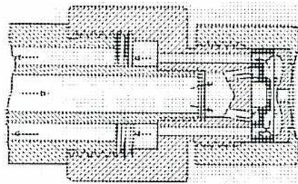 Cross-sectional diagram of a constant pressure spill-return mechanical oil atomizer.