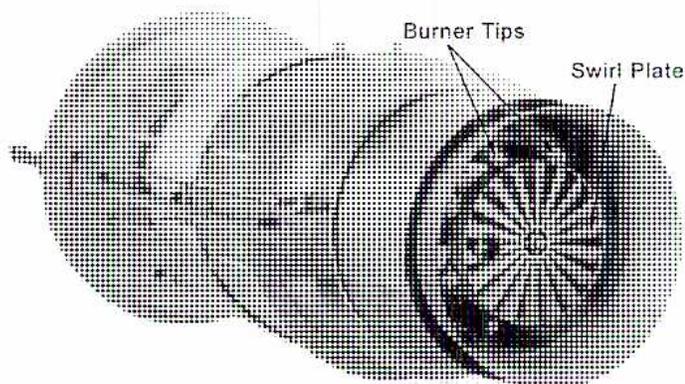 Figure 20: Venturi Type Low NOx Burner end view diagram.
