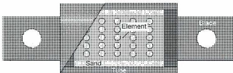 Cross-section diagram of a current-limiting fuse showing the internal element and sand.
