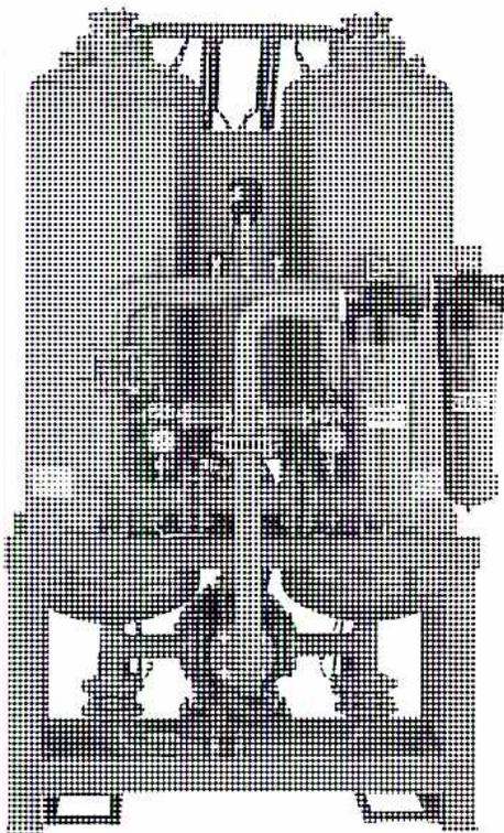 Figure 1: Small Reciprocating Air Compressor. A black and white photograph of a portable air compressor unit. The unit consists of a horizontal cylindrical air receiver tank mounted on four legs. On top of the tank is a motor and a compressor head. Labels with leader lines point to the 'Compressor', 'Motor', and 'Air Receiver'.